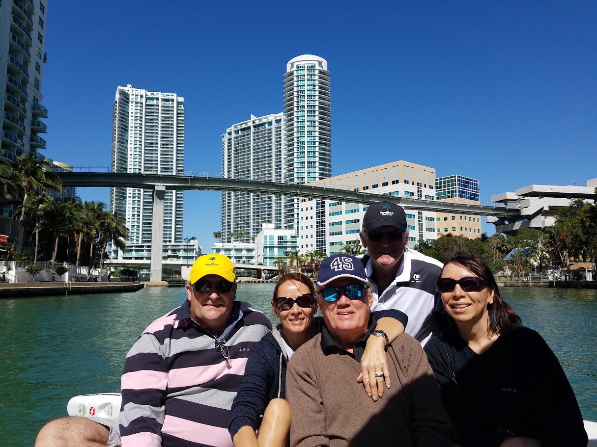 Private boat tour cruising the Miami River